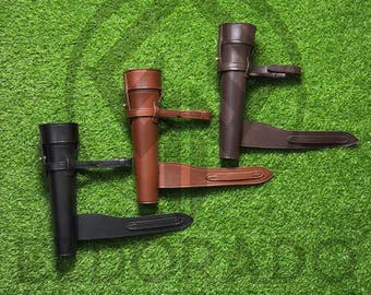 Leder Sattel Flachmann Etui - Edelstahl Fuchs Jagd Reiter Zubehör