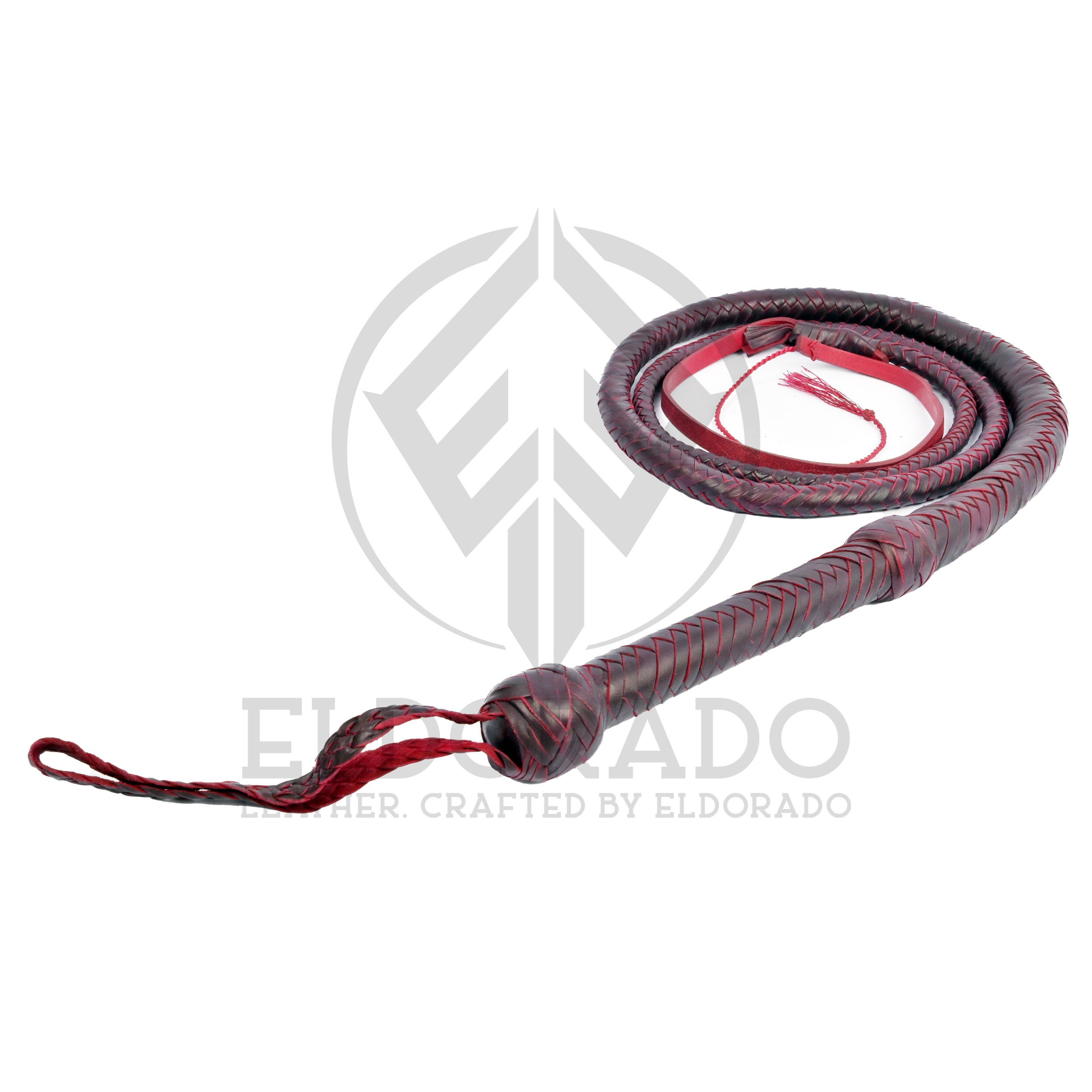 Exotic Whip Fouet En Cuir De Vache Tressé - 6 Pieds (1,8 M) - Style Indiana Jones - Marron Fouet Cuir Marron Style Indiana Jones