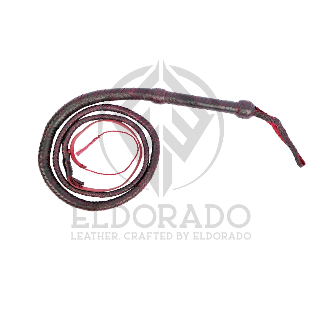 Fouet (bullwhip) Cuir Véritable Style Indiana Jones - 8 Pieds (2,4 M), 12 Tresses - Neuf