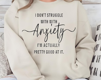 Roligt ångestcitat SVG PNG: Sarkastisk mental hälsodesign (digital nedladdning)