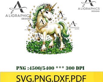 St. Patrick's Day Einhorn PNG: Shamrock Cutie Design (Digitaler Download)