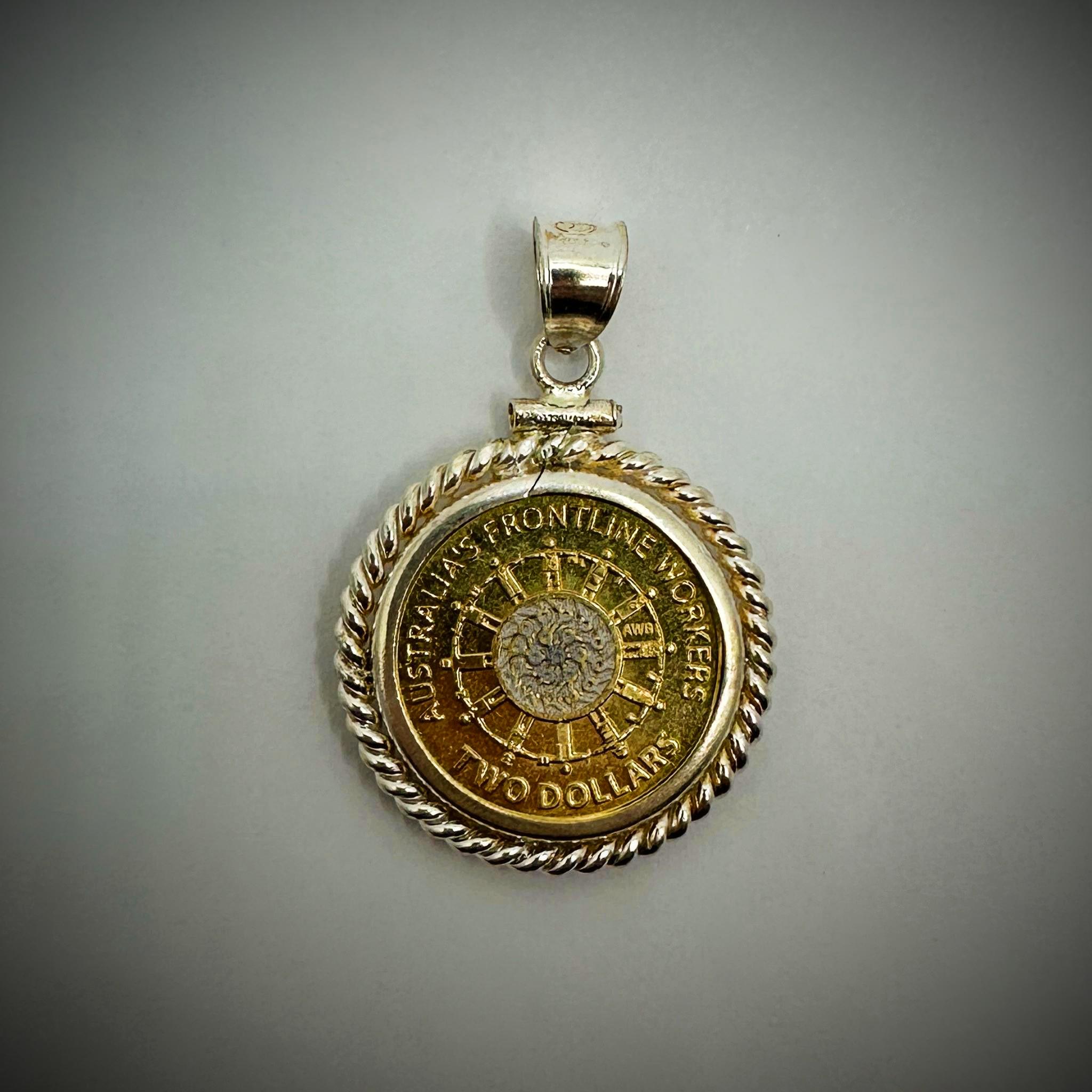 オーストラリア記念2ドル 2022年 最前線で働く人々 スターリングシルバー ツイストロープコイン ベゼル