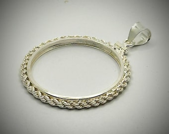 Australian Threepence Sterling Silver Twisted Rope Coin Bezel