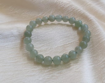 Natural Green Aventurine Bracelet | Genuine Gemstone Jewelry | Healing Stone Stretchy Bracelet | Luck & Prosperity Crystal