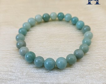 Natural Amazonite Stretchy Bracelet | Healing Amazonite Crystal Beaded Bracelet | Handmade Gemstone Jewelry