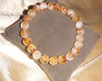 Citrine Bracelet | 8mm Natural Gemstone Beaded Stretchy Jewelry