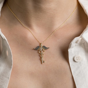 Silver Archangel Michael Necklace, St. Michael Pendant, Guardian Angel Wings Necklace, Religious Angel Jewelry, 925 Sterling Silver