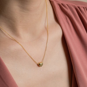 Gold Heart Necklace - 925 Sterling Silver - Gift for Her -Heart Necklace for Women-Love Necklace-Heart Pendant-Romantic Gift-Silver Necklace