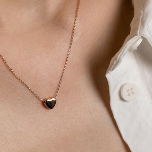 Rose Gold Heart Necklace-925 Sterling Silver-Gift for Her-Heart Necklace for Women-Love Necklace-Heart Pendant-Romantic Gift-Silver Necklace