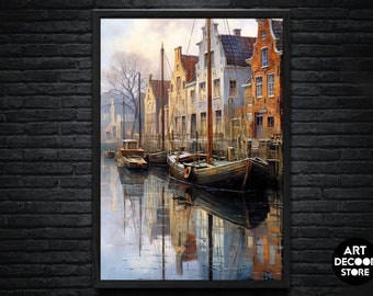 Dutch cities vintage | Artistic Wall Decor | Original Vintage Art | Digital Download | Printable Art