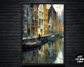 Dutch cities vintage | Artistic Wall Decor | Original Vintage Art | Digital Download | Printable Art