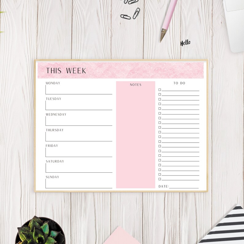 Weeklie Program Pack Weekly Planner Pack Printable, Minimalist Weekly Schedule, Week at a ...