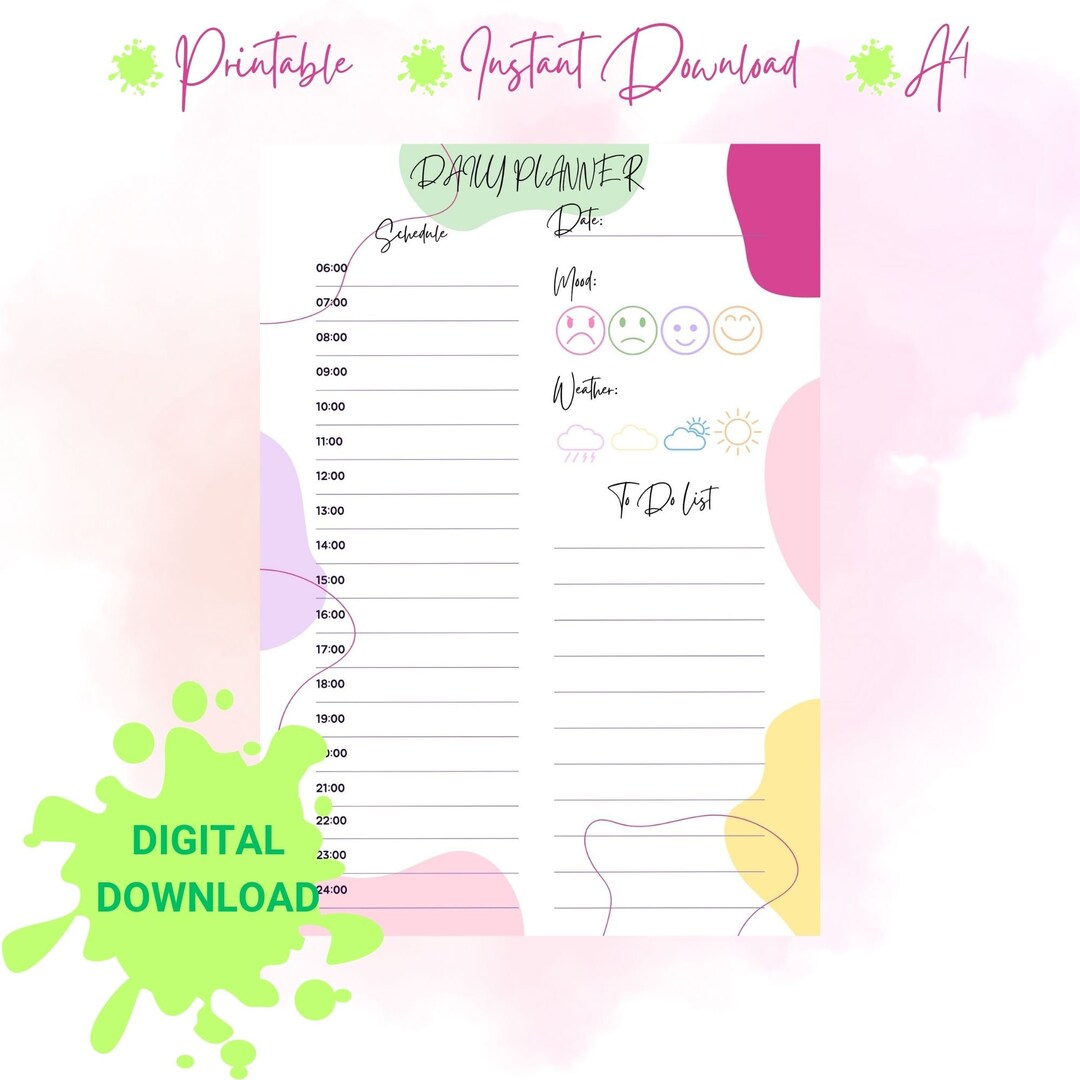 Minimalist Daily Planner Printable Daily to Do List for - Etsy