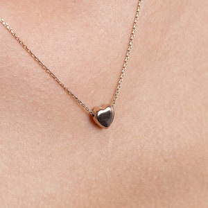 Pendentif coeur délicat minimal 925 argent sterling couleur or élégant 17&quot; bijoux, design élégant minimaliste, cadeau collier pour elle, luxe