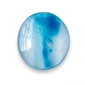 Sky Blue  Agate (Aqeeq) 100% Natural gemstone High Quality Pendant Size oval  shape Gemstone Carat-39.65 Size-32x28x7MM and(extra gift)