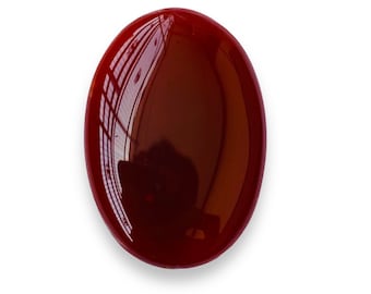Rouge Sulemani Aqeeq (agate) 100 % pierre précieuse naturelle de forme ovale Taille du pendentif Taille de la pierre précieuse - 37 x 26 x 7 mm carats - 65,70 carats et cadeau supplémentaire