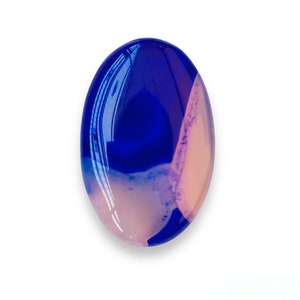 Beautiful Blue Agate (Aqeeq) 100% Natural gemstone High Quality Pendant Size Oval shape Gemstone Carat-94.10 Size-48x31x7MM and(extra gift)