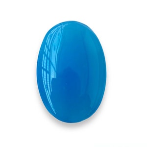Sky Blue Sulemani Aqeeq (Agate) 100% Natural Gemstone oval  Shape Pendant Size Gemstone Size-35x24x5MM carat-40.85and extra gift