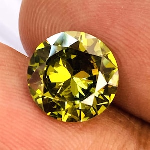 Green Diamond!!! Beautiful High Quality Gemstone Round Shape A++ Diamond Gemstone Ring Size Gemstone Size-10x10x6mmcarat-6.30 And Extra Gift