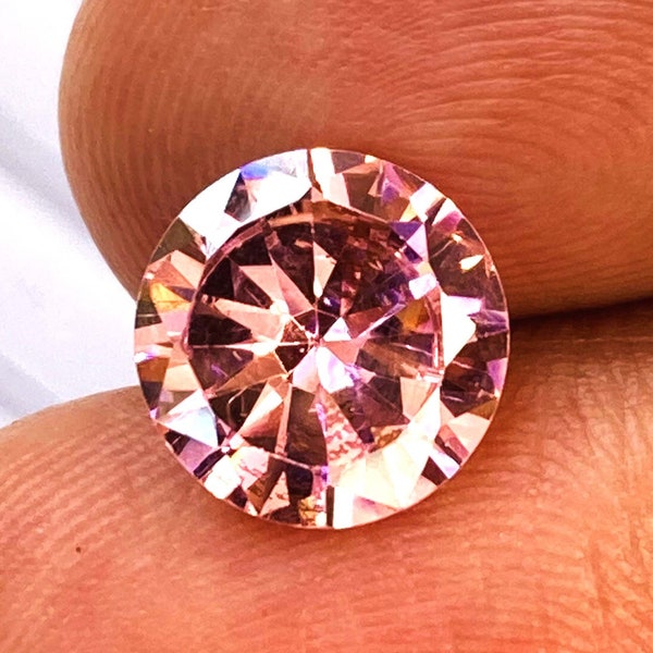 Diamond Pink!!!! Beautiful High Quality Gemstone Round Shape A++ Diamond Gemstone Ring Size Gemstone Size-10x10x6mmcarat-6.50 And Extra Gift