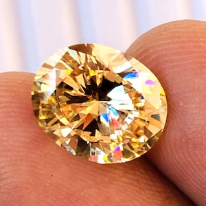 Anel de diamante amarelo claro tamanho de pedra preciosa superior formato oval de alta qualidade excelente tamanho de diamante 12x9x6MMCarat-8.10And (presente extra)
