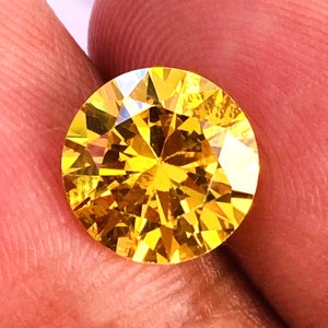 Yellow Diamond!!!Beautiful High Quality Gemstone Round Shape A++ Diamond Gemstone Ring Size Gemstone Size-10x10x6mmcarat-6.70 And Extra Gift