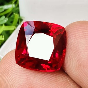 Gorgeous!!! Red Sapphire High quality Gemstone cushion  shape ring size gemstone 11x11x8MM Cts-10.40 and (extra gift)