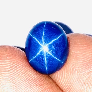 AA++!!!100% Natural Blue Star Sapphire High Quality Gemstone Oval Shape Excellent Ring Size Gemstone Size-12x10x5MM Cts-7.10& extra gift