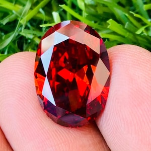 Gorgeous!!! Red Sapphire High quality Gemstone oval shape ring size gemstone size-18x13x7MM carat-14.20 and (extra gift)