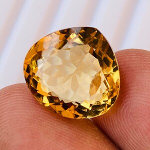 Golden Yellow Sapphire High Quality Beautiful Amazing Gemstone  Fancy Shape  Cut Gemstone Size-13x13x9MM carat-9.70 and extra gift