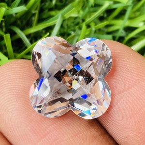 New Arrival Star Fancy!!!! White Sapphire High Quality  Cut Top A++ Sapphire Gemstone Fancy Shape Size15x15x8 carat-19.85 (and extra gift)