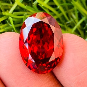 Gorgeous!!! Red Sapphire High quality Gemstone oval shape ring size gemstone size-18x13x8MM carat-27.60 and (extra gift)