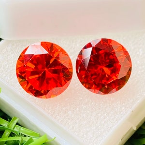 Par de diamantes laranja!!!!!! Pedra preciosa redonda A++ com diamante tamanho do anel: 10x10x5 mm quilates - 14,00 e brinde extra.