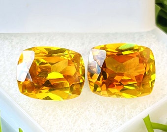 Beautiful!!!! Pair Yellow Sapphire High Quality Beautiful Gemstone ring Size Gemstone Size-10x8x4MM carat-12.25(and extra gift)