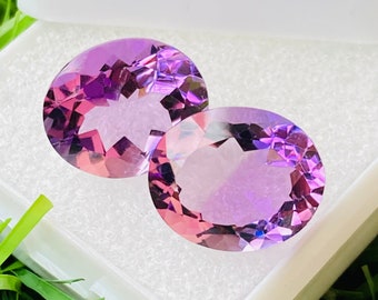 100%Natural Purple sapphire pair gemstone high quality gemstone excellent oval cut ring size gemstone Size-12x10x6MMcarat-7.85 & extra gift