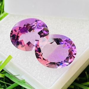 100% natural roxo safira par pedra preciosa de alta qualidade excelente corte oval tamanho do anel pedra preciosa Size-12x10x6MMcarat-7.85 & presente extra