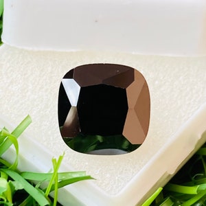 Gorgeous!!!!! Black Sapphire High Quality Ring Size Gemstone Top AA++ Cut Cushion Shape Gemstone Size-12x12x7MM carat-13.60  and extra gift)