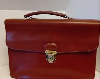 Vintage French Leather Gerard Henon Briefcase