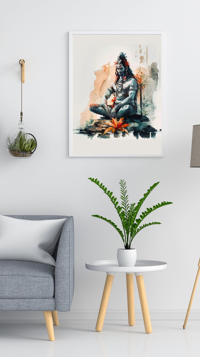 Shiva Wall Art, Hindu God, Meditation Wall Art, Digital Prints, India