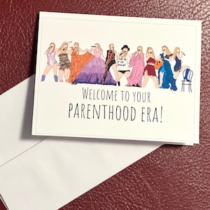 Carte de voeux pour les nouveaux parents TS Eras|Bienvenue dans votre ère de parentalité|Carte de vœux A2 Enveloppe blanche|Réception pour bébé