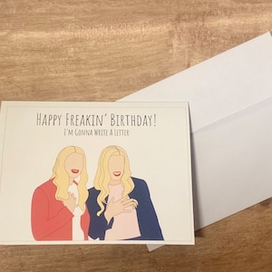 Carte de voeux Poussins blancs drôle, joyeux anniversaire, Je vais écrire une lettre, film Poussins blancs, carte d'anniversaire A2 avec enveloppe blanche