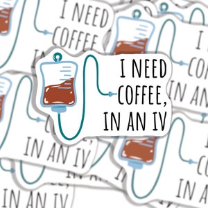 Citations sur le café Gilmore Girls|J'ai besoin de café par voie intraveineuse|Autocollants en vinyle laminé imperméable pour ordinateur portable, bouteille d'eau, téléphone, journal intime et plus