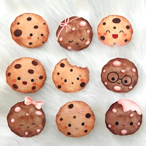 Joli paquet d'autocollants en vinyle laminé mat pour pots à biscuits | Pack d'autocollants pour famille de cookies | Cadeau pour les meilleures amies, soeur et amie de la famille | Biscuits aux pépites de chocolat
