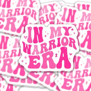 Grote C Warrior-sticker|Roze lint|In my Warrior-tijdperk|Gelamineerde vinylstickers|Sterke vrouwenstickers