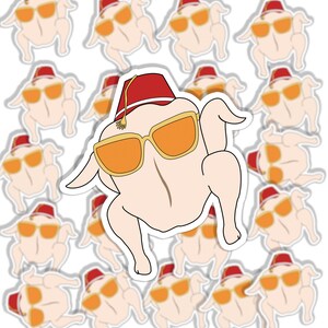 Sticker dinde Friends|Stickers Friendsgiving|Stickers en vinyle laminé|Cadeau pour amis fans de la série|Cadeaux pour invités de Thanksgiving