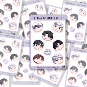 BTS-fanart-stickervellen| Vinyl Kiss Cut stickervellen|Jungkook, V, Suga, Jin, Jimin, J-Hope, Rm headshots| Verzamelmemorabilia
