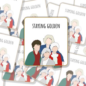 Golden Girls|Golden bleiben|Wasserfeste laminierte Vinyl-Aufkleber für Wasserflasche, Laptop, Handyhülle, Geschenke für Freunde