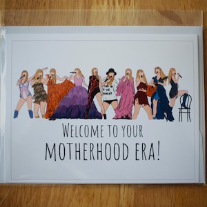 Carte de voeux pour nouvelle maman TS Eras|Bienvenue dans votre ère de la maternité|Cadeau pour les nouvelles mamans|Carte de vœux A2 Enveloppe blanche|Baby Shower
