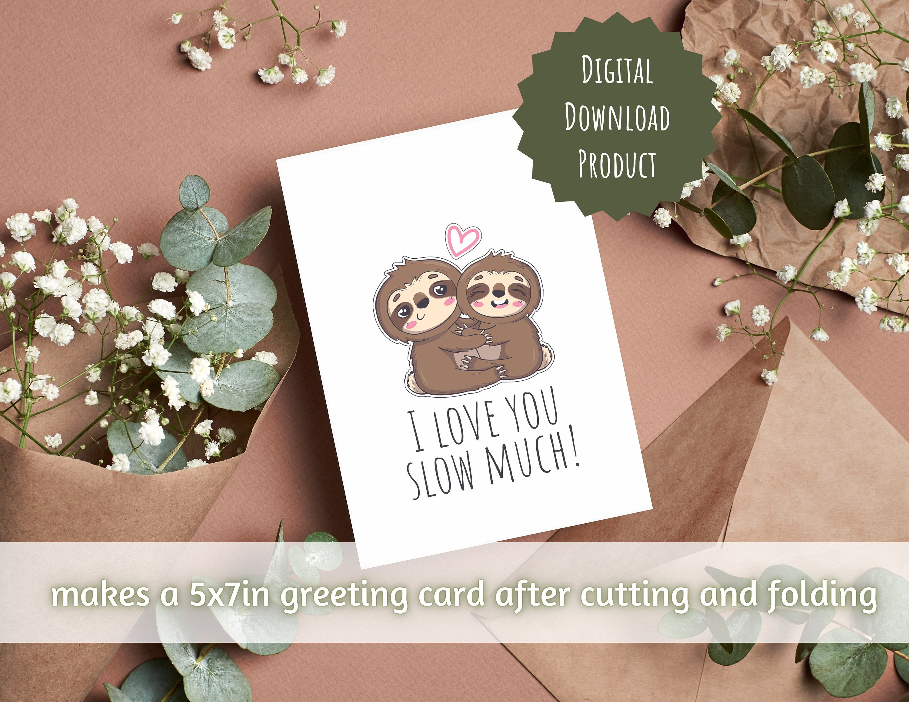 Sloth Anniversary Card - Etsy