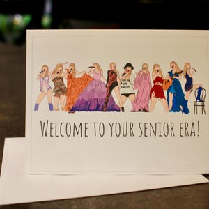 Biglietto di auguri TS Eras/Benvenuto nella tua era da senior!/Regalo per Swifties/Biglietto di auguri A2 con busta bianca